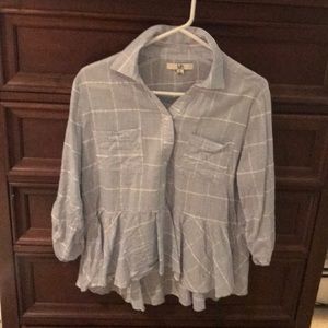 top in light blue with white stripes